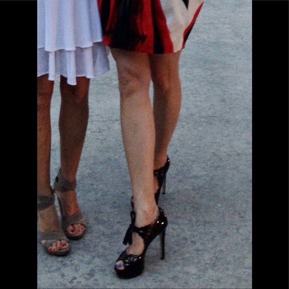 Joan and David black patent leather platform heels - Picture 2 of 8